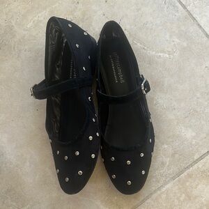 Jeffrey Campbell Black Studded Mary Jane Flats
